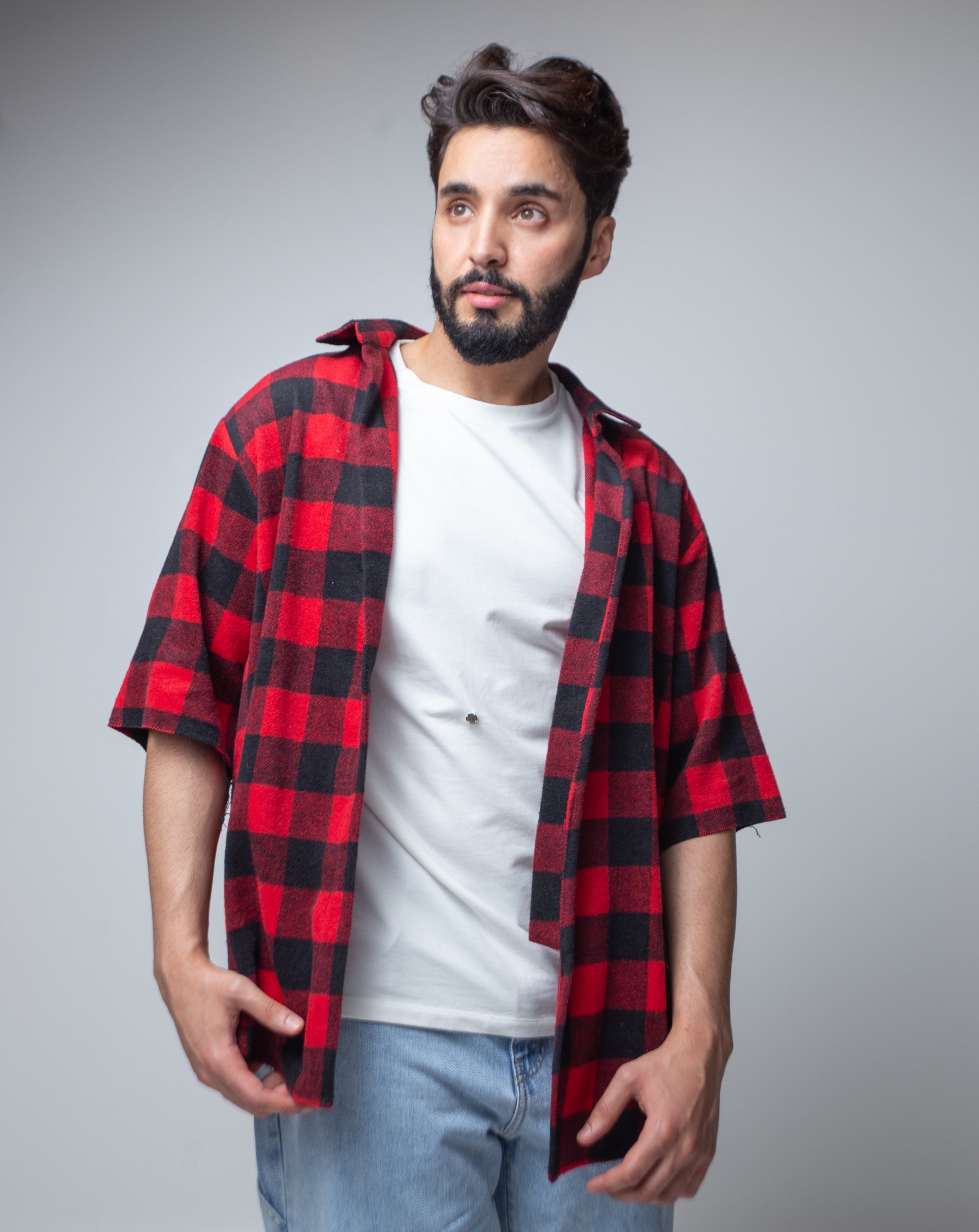 Red Flannel Shirt White Tee